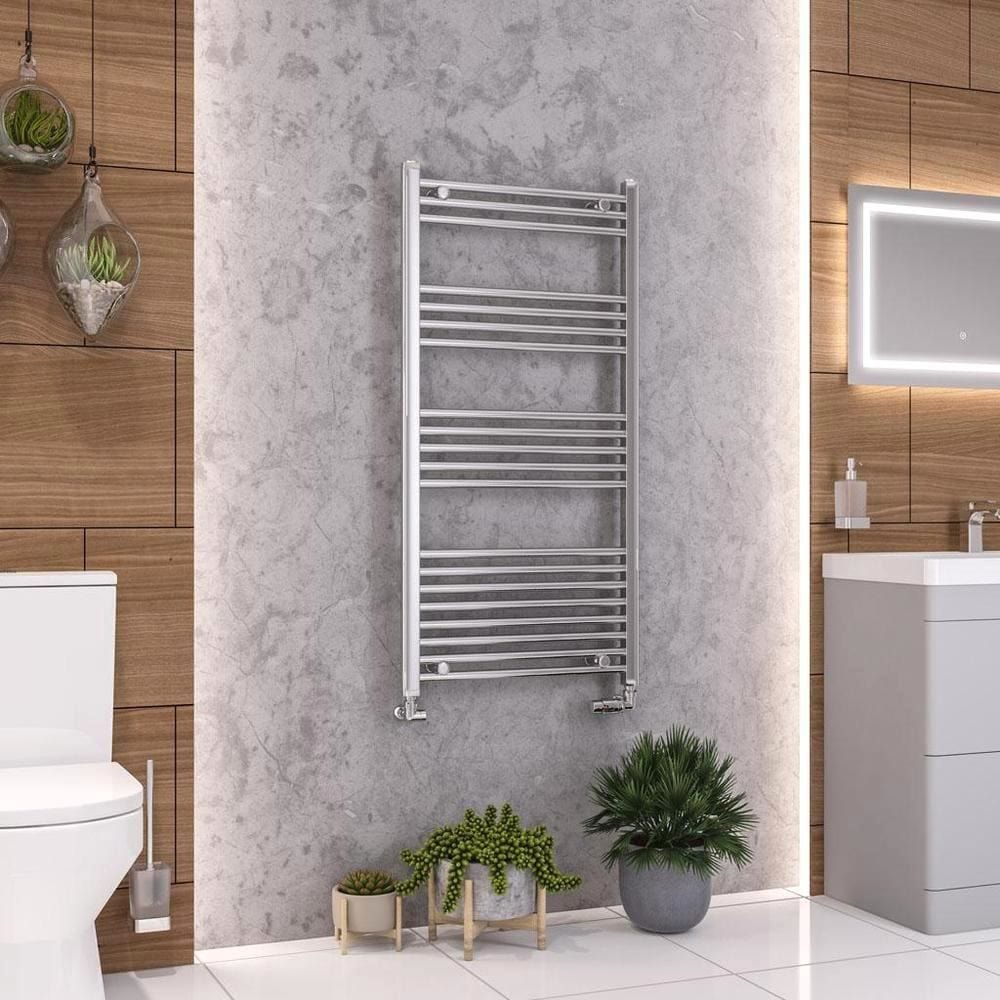 Eastbrook Ladder Rail Eastbrook Wendover Straight Heated Towel Rail in Chrome 1200 x 600mm / Dual Fuel