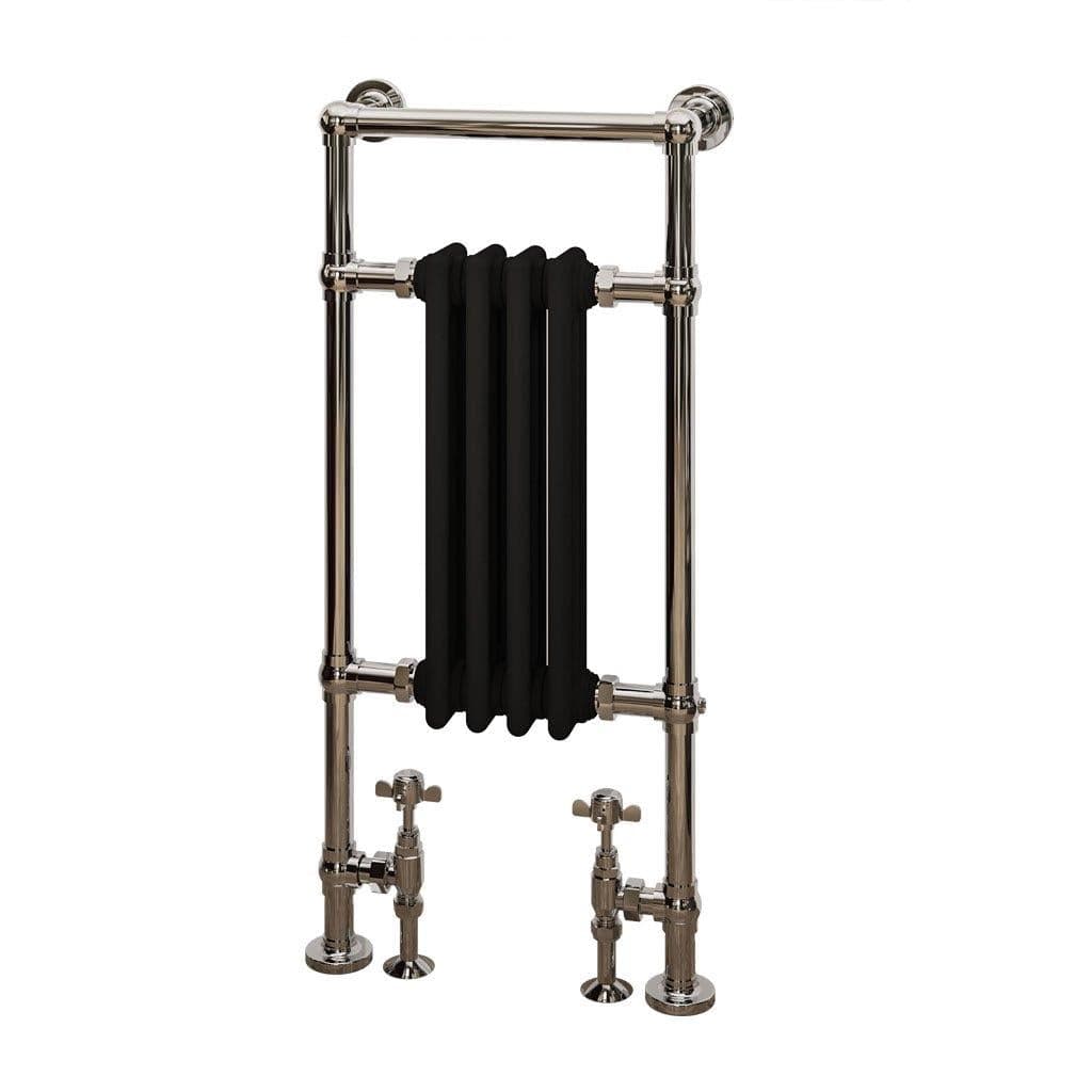 Eastbrook Insert Radiators Eastbrook Avon Straight Vertical Traditional Radiator in Chrome/Matt Black