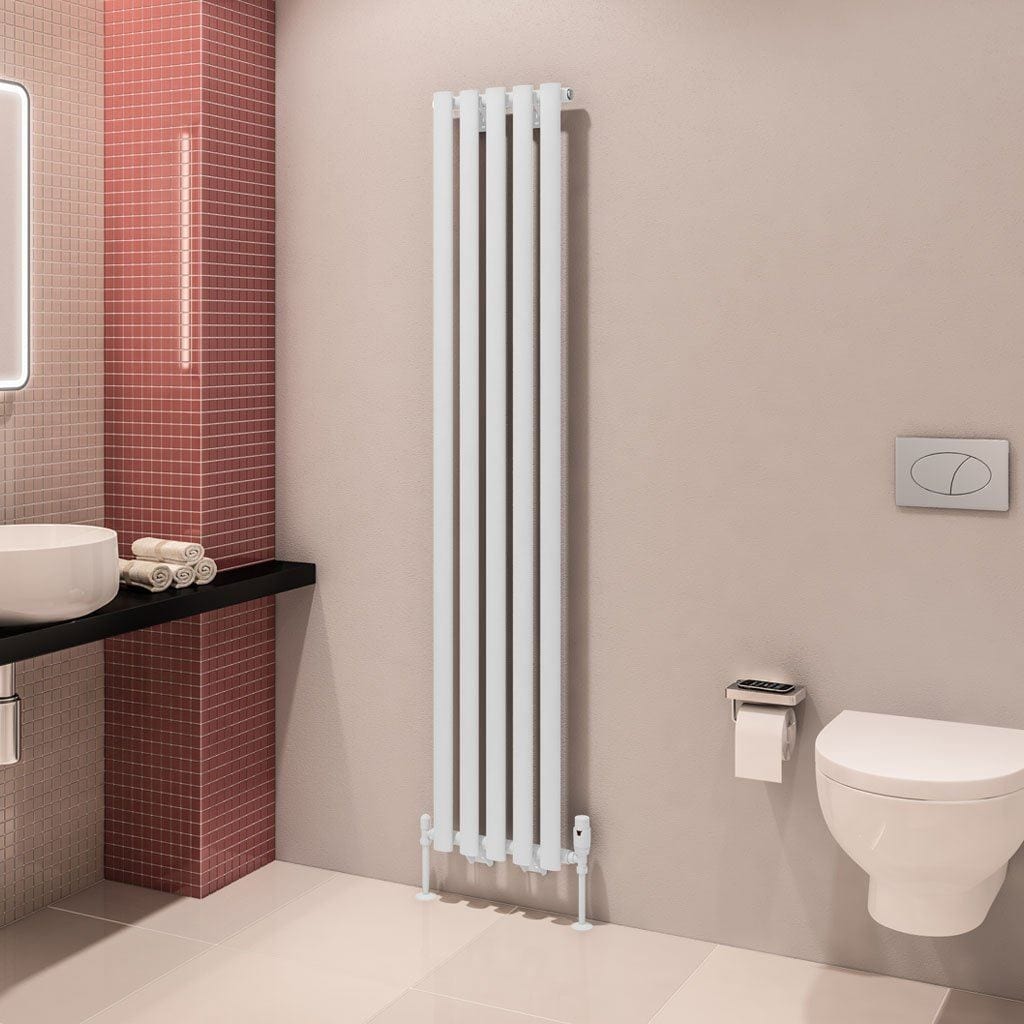 Eastbrook Panel Radiators Eastbrook Tunstall Straight Vertical Designer Radiator in Matt White 1800 x 350