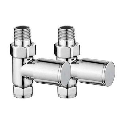 Totally Rads Radiator Valves Redroom Straight Manual Round Radiator Valves (Pair) Chrome