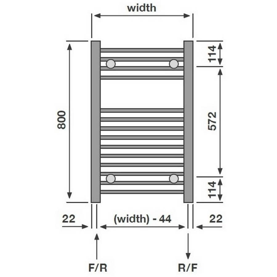 Redroom Ladder Rail Redroom Elite Straight Vertical Heated Towel Rail in Matt Black