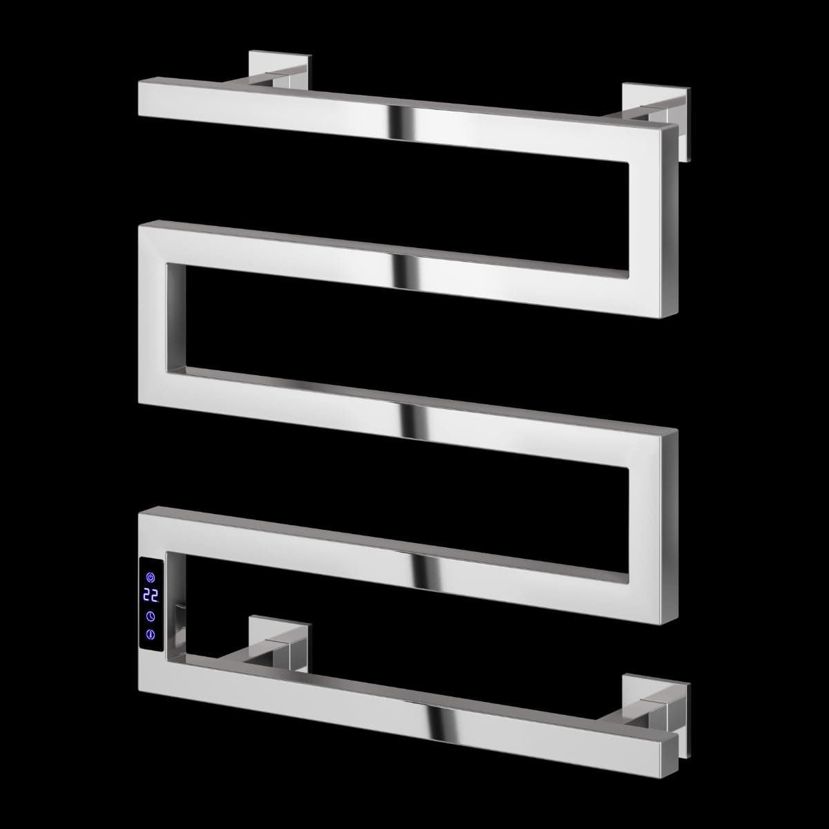 Aquarius Unique Radiator Aquarius DigiTherm Vispa Dry Electric Radiator with LCD Display Polished Stainless Steel