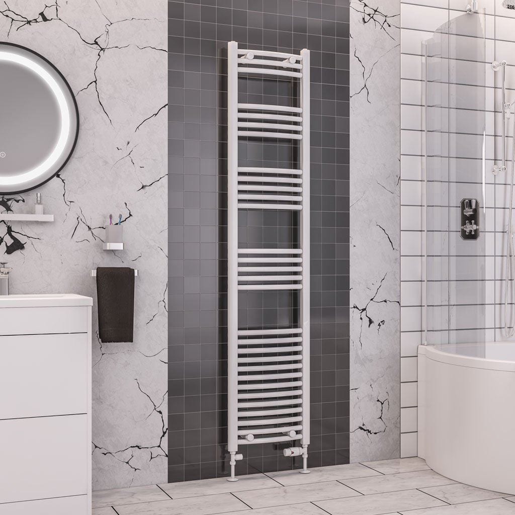 Eastbrook Wendover Curved Vertical Heated Towel Rail in White