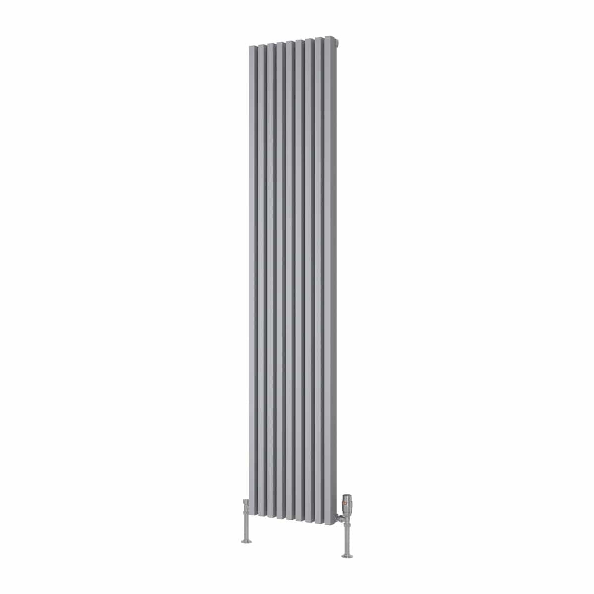 Reina Panel Radiator Reina Albano Central Heating Vertical Designer Radiator Silver / 1800 x 350mm
