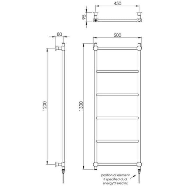 Vogue Designer Towel Radiators Vogue Venture Straight Designer Towel Radiator in Chrome