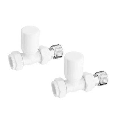 Totally Rads Radiator Valves Redroom Straight Manual Round Radiator Valves (Pair) White