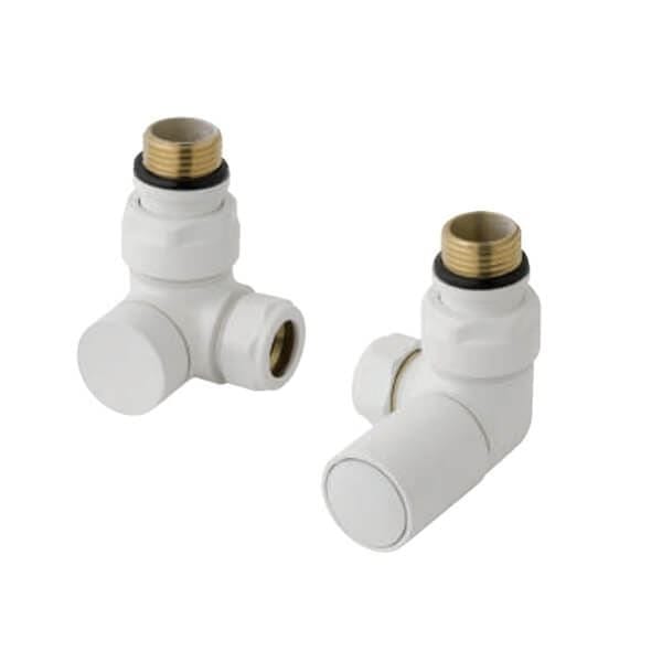 Totally Rads Eastbrook Corner Manual Radiator Valves Pair - Matt White - 41.3017