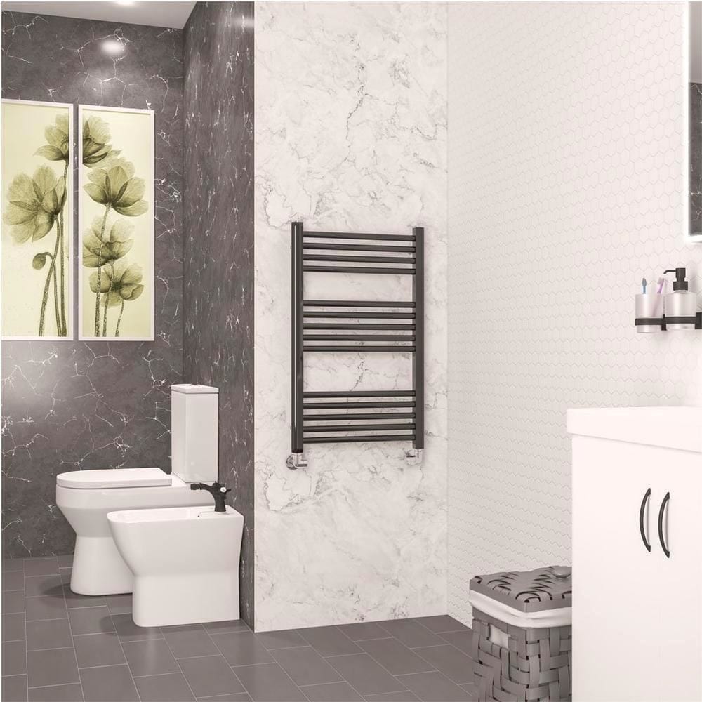 Eastbrook Ladder Rail Eastbrook Wendover Straight Heated Towel Rail in Black Gold 800 x 500mm / Electric Only