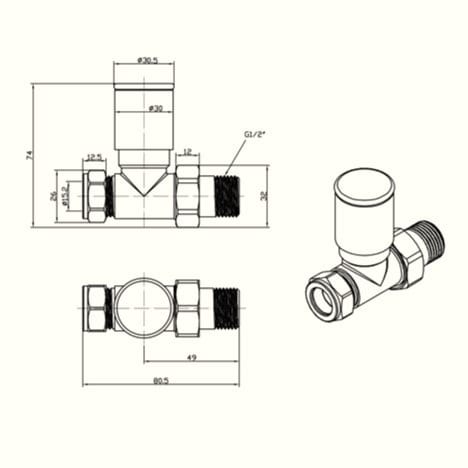 Totally Rads Radiator Valves JTP Straight Radiator Valve