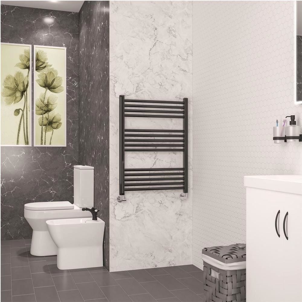 Eastbrook Ladder Rail Eastbrook Wendover Straight Heated Towel Rail in Black Gold 800 x 600mm / Dual Fuel