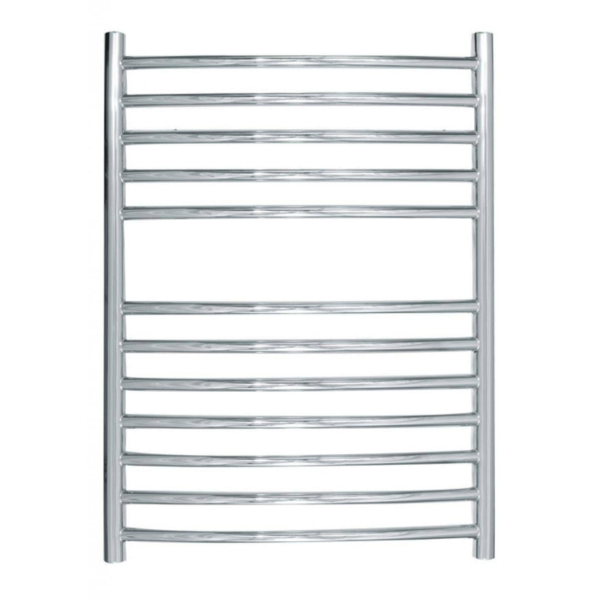 JIS Ladder Rail JIS Sussex Camber Vertical Stainless Steel Curved Heated Towel Rail 700 x 520mm / Central Heating / Polished Chrome