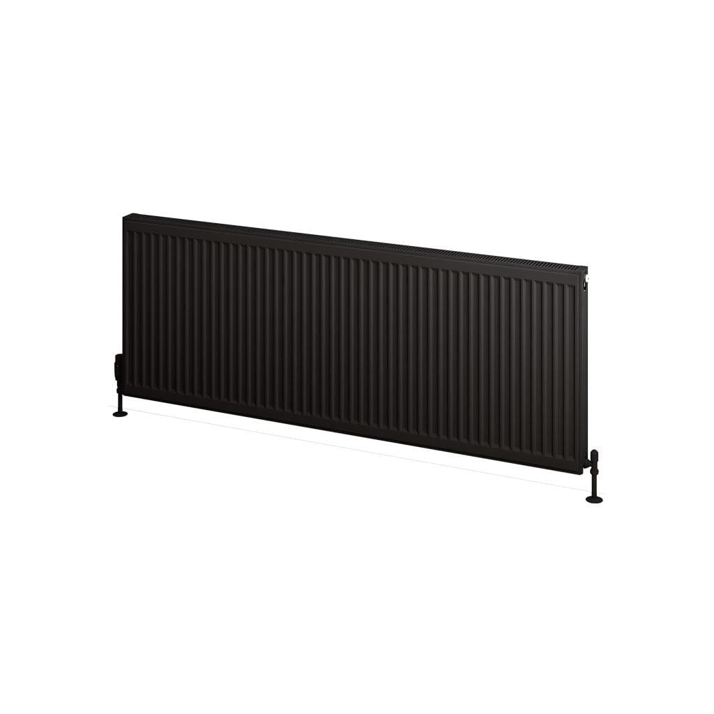 Aquarius Bathrooms Type 11 Aquarius Type 11 Compact Panel Radiator In Matt Black