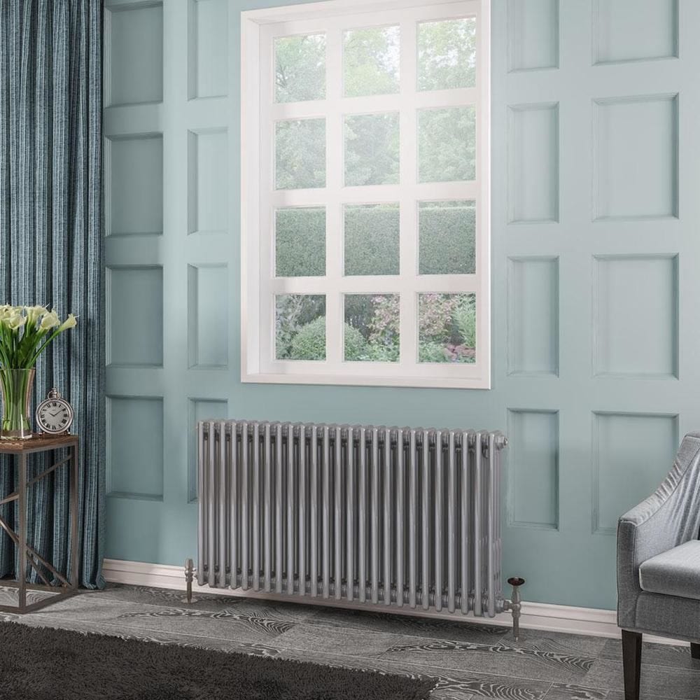 Eastbrook Column Radiator Eastbrook Rivassa Traditional 3 Column Radiator in Chrome Effect 600 x 1148 / Central Heating