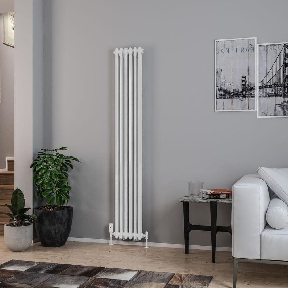 Eastbrook Column Radiator Eastbrook Rivassa Traditional 2 Column Radiator in Gloss White 1800 x 293 / Central Heating