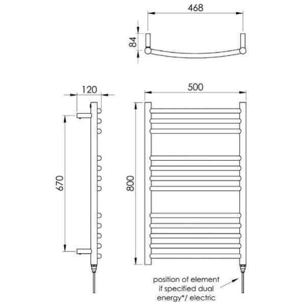 Vogue Ladder Rails Vogue Kerve Curved Ladder Rail in Polished Stainless Steel