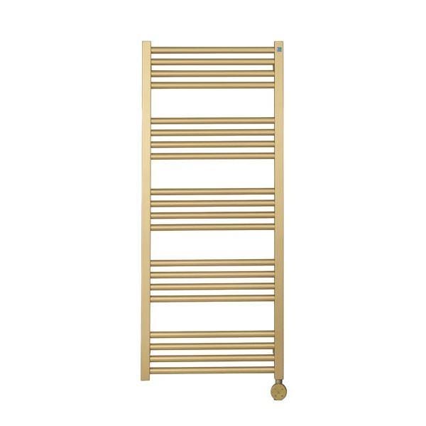 Crosswater Ladder Rail Crosswater MPRO Designer Vertical Towel Radiator in Brushed Brass 1140 x 480mm / Electric Only