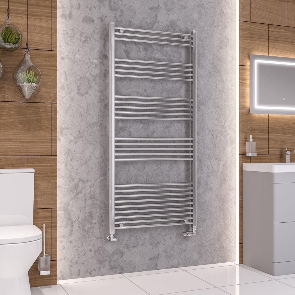 Eastbrook Ladder Rail Eastbrook Wendover Straight Heated Towel Rail in Chrome 1600 x 750mm / Central Heating