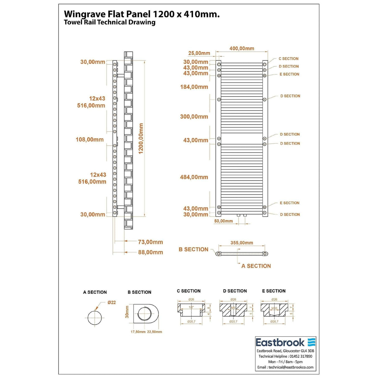 Eastbrook Flat Panel Radiator Eastbrook Wingrave Flat Panel Radiator In Gloss White