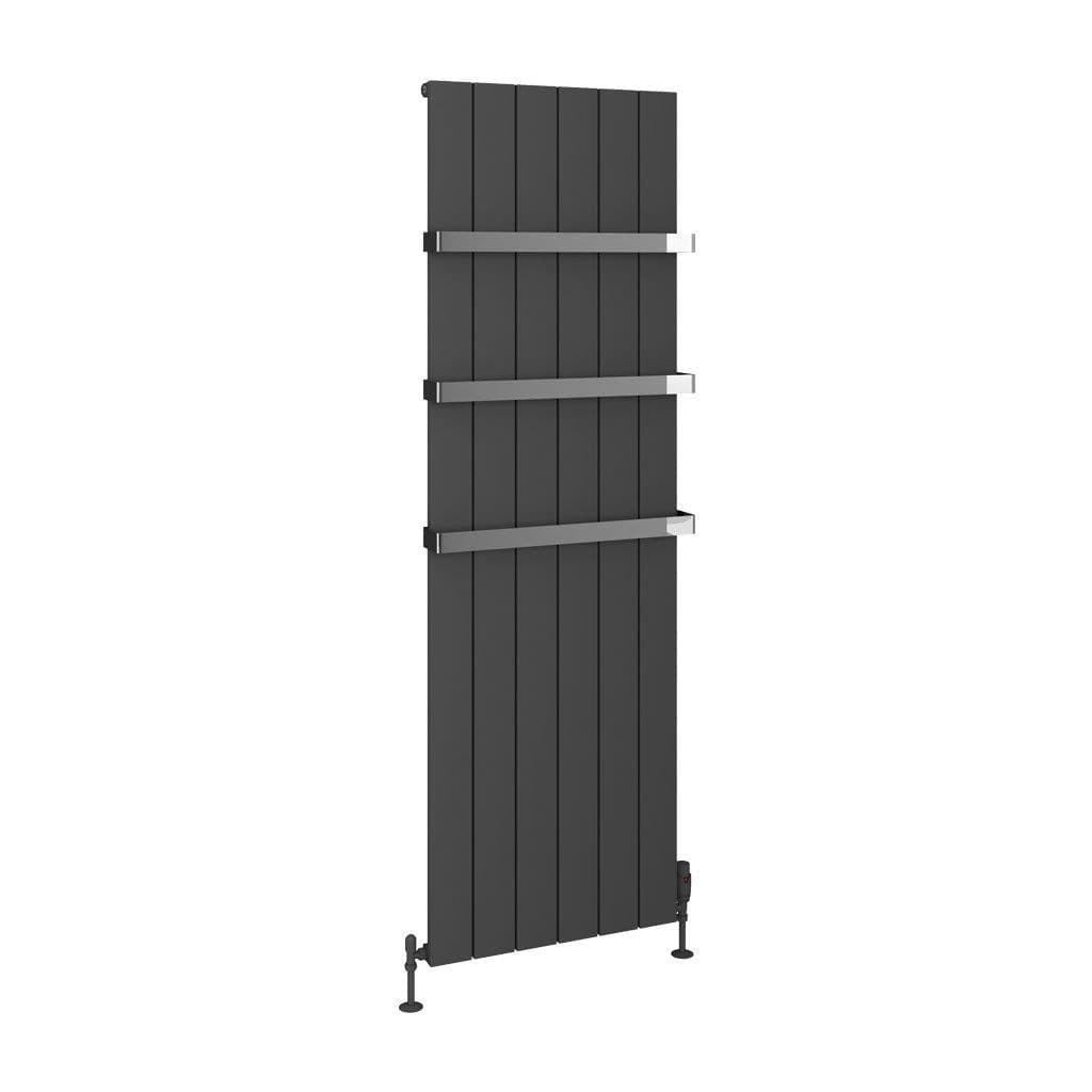 Eastbrook Panel Radiator Eastbrook Rosano Straight Vertical Aluminium Radiator in Matt Anthracite