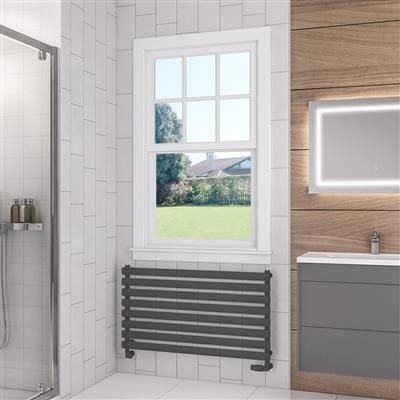 Eastbrook Panel Radiator Eastbrook Tunstall Horizontal Designer Heated Towel Rail - 560mm x 1000mm in Matt Anthracite