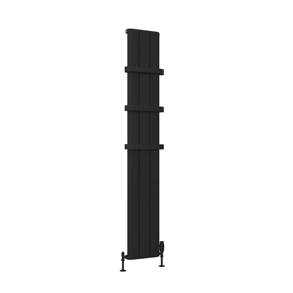 Eastbrook Vertical Panel Radiators Eastbrook Peretti Straight Vertical Aluminium Radiator in Matt Black