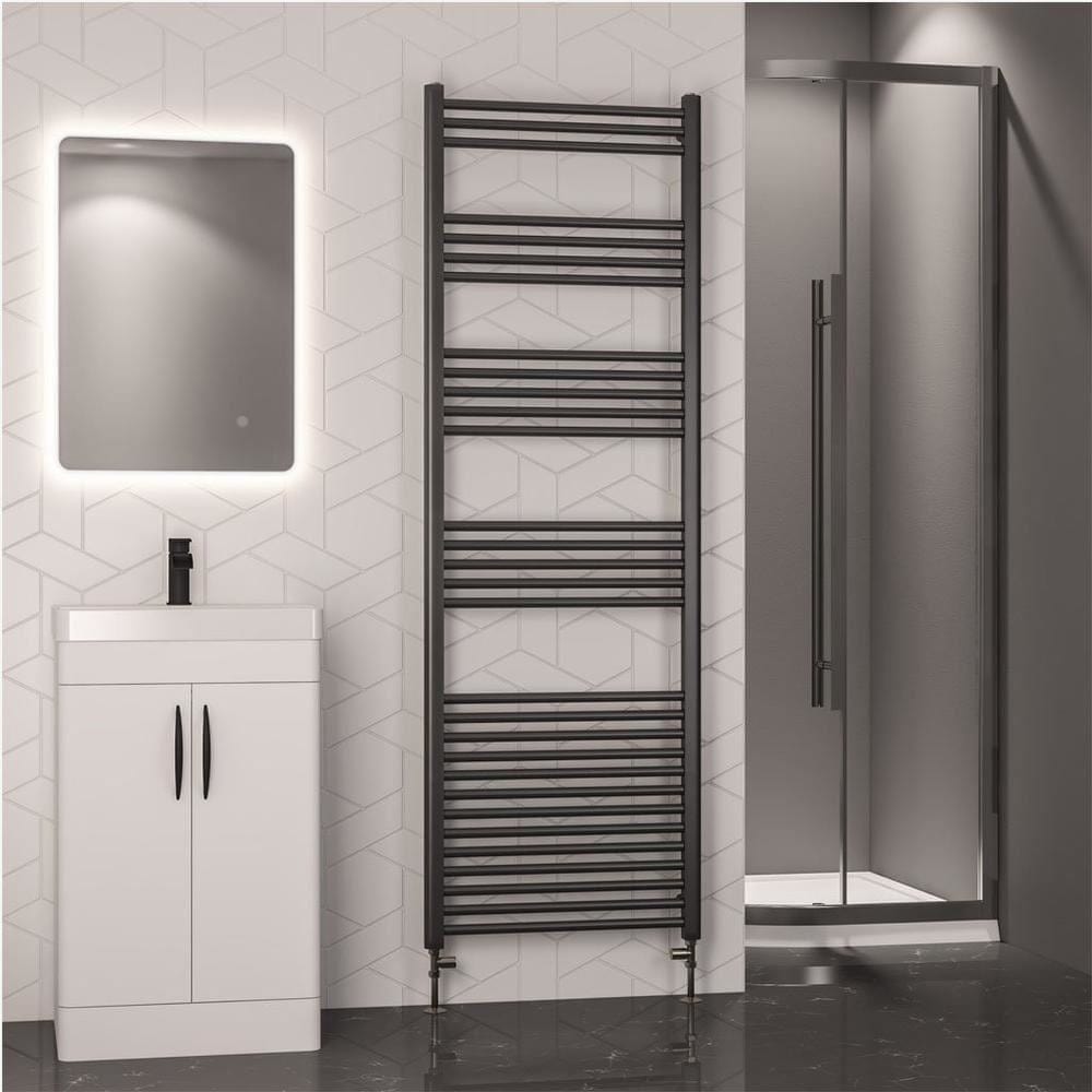 Eastbrook Ladder Rail Eastbrook Wendover Straight Heated Towel Rail in Brushed Gunmetal 1800 x 600mm / Central Heating