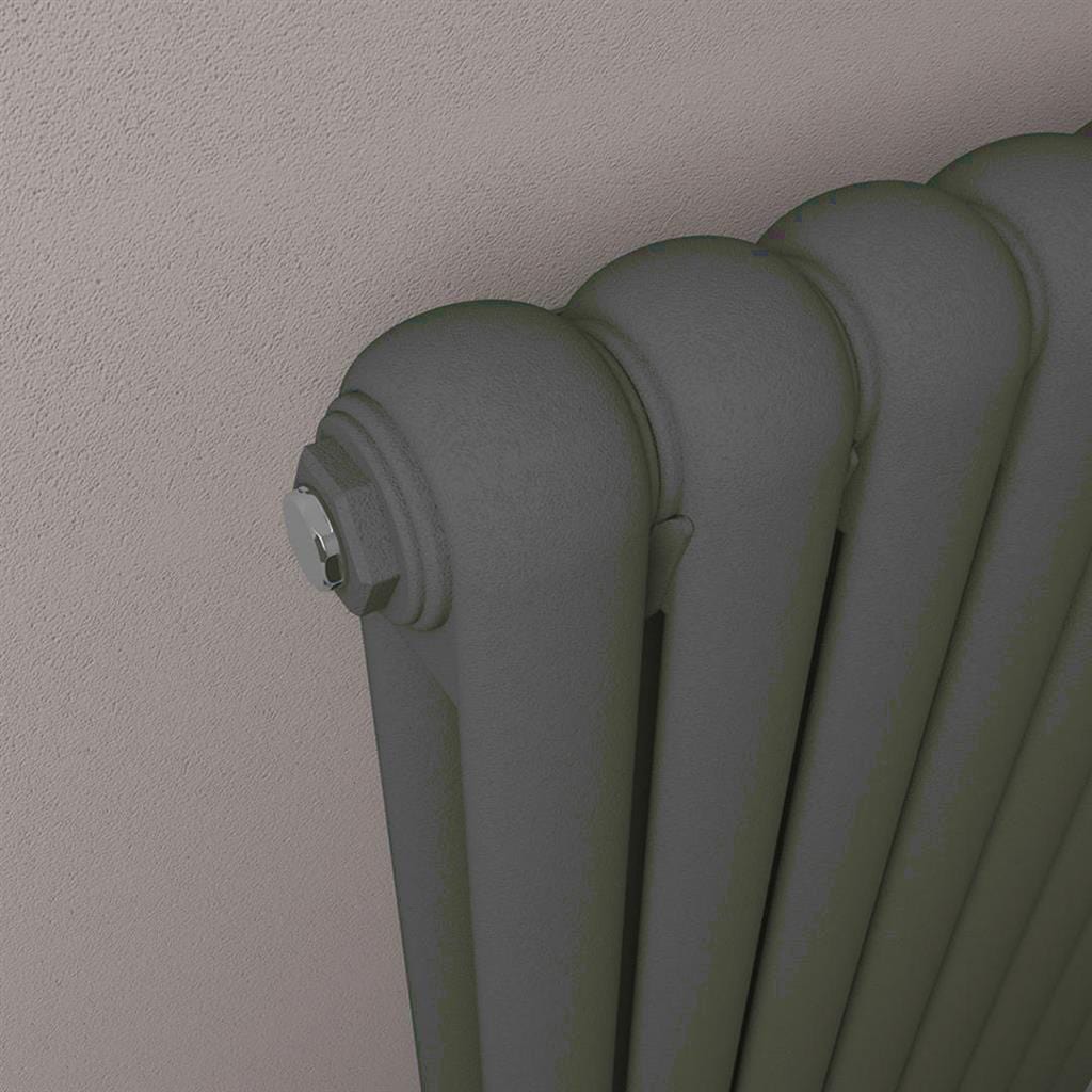 Eastbrook Column Radiators Eastbrook Rubano Straight Horizontal Traditional Column Radiator in Matt Anthracite