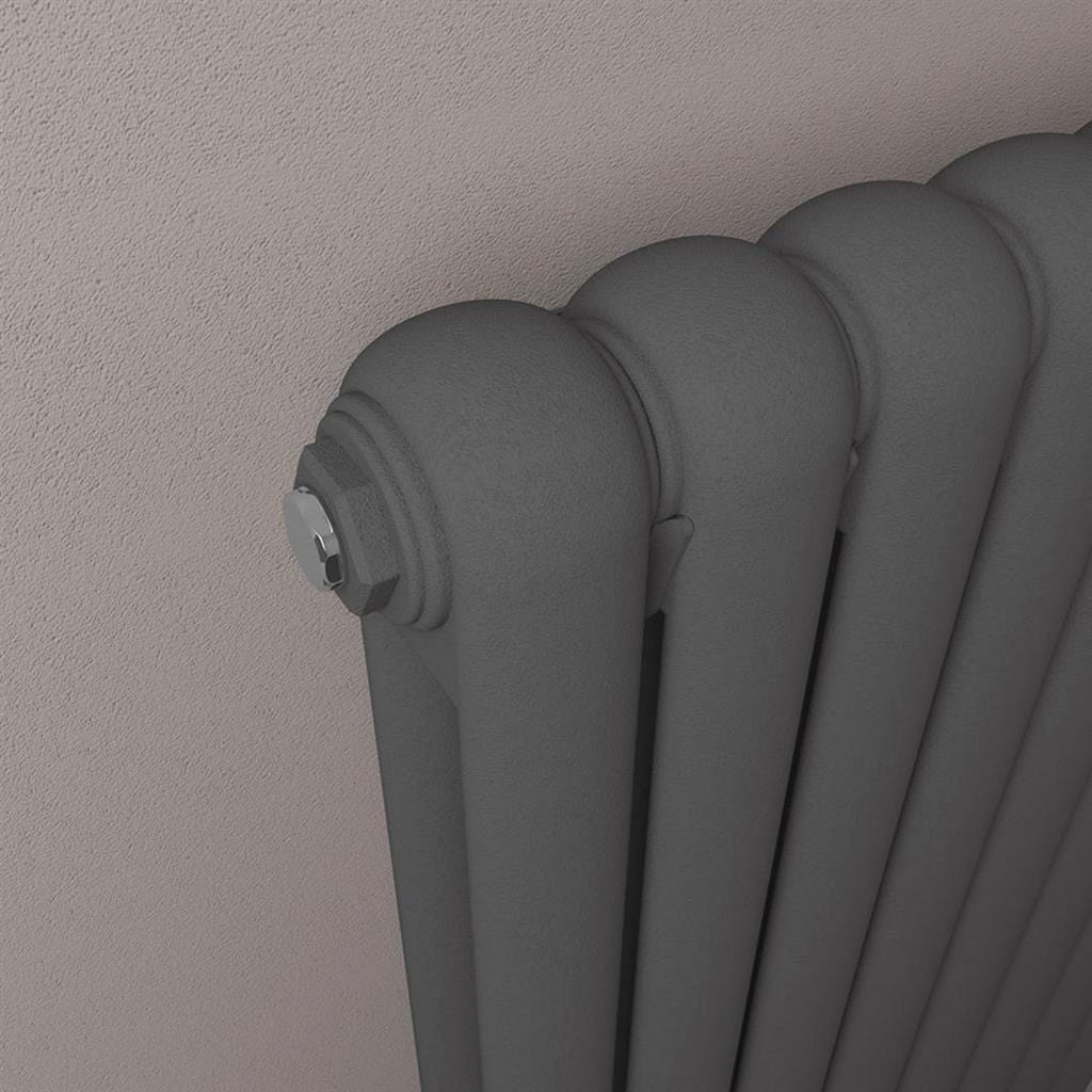 Eastbrook Column Radiators Eastbrook Rubano Straight Horizontal Traditional Column Radiator in Matt Anthracite