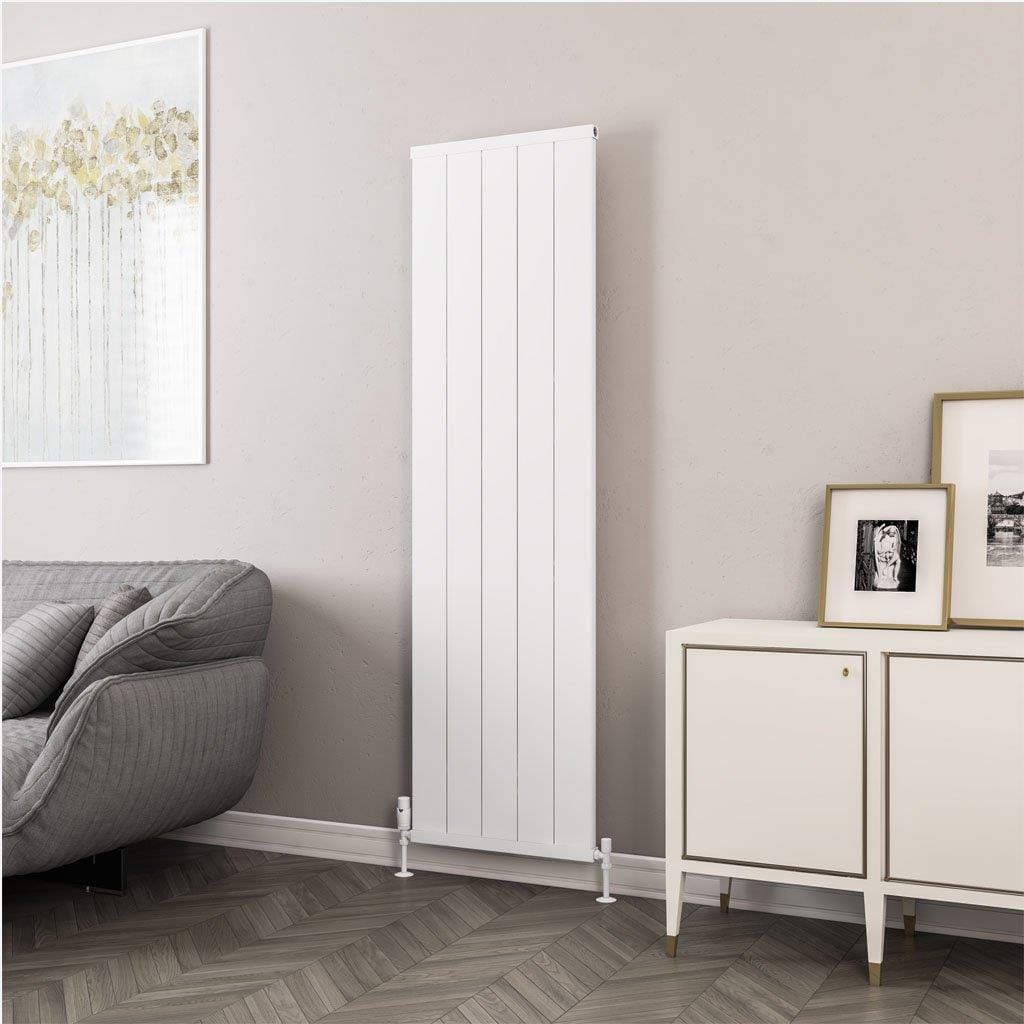 Eastbrook Panel Radiator Eastbrook Kingswood Slimline Vertical Aluminium Radiator 1800 x 510mm / Matt White