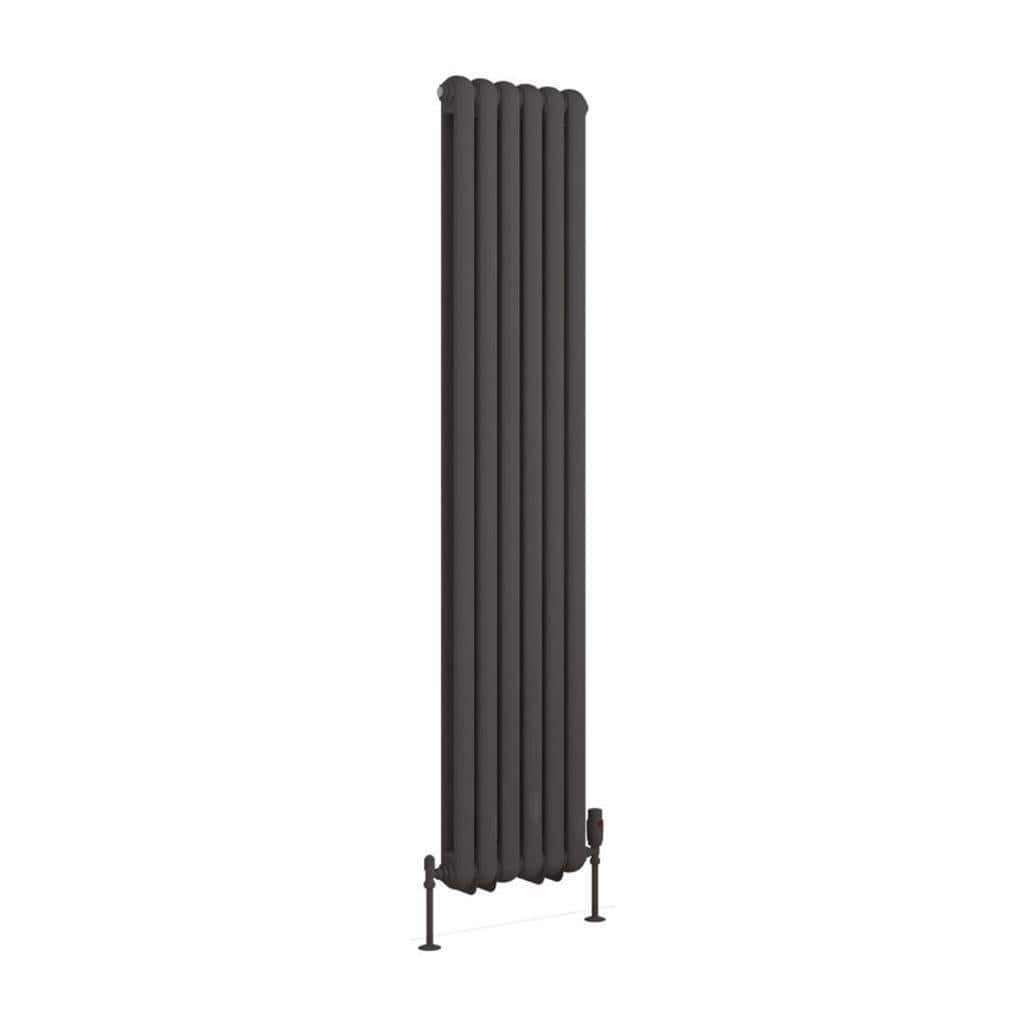 Eastbrook Column Radiators Eastbrook Rubano Straight Vertical Traditional Column Radiator in Matt Anthracite