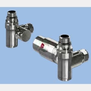 Totally Rads Eastbrook Thermostatic Corner Radiator Valve and Lockshield - Chrome - 12.058