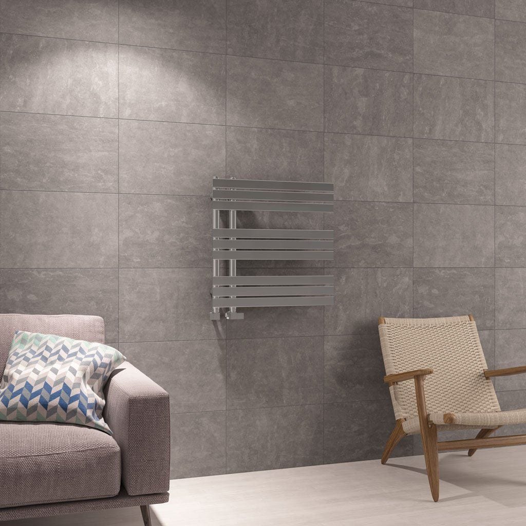 Eastbrook Designer Towel Radiators Eastbrook Leonardo Straight Vertical Heated Towel Rail in Chrome 600 x 600mm / Central Heating