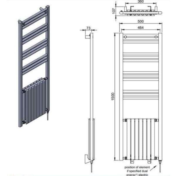 Vogue Designer Towel Radiators Vogue Harmonique Designer Heated Towel Radiator in Chrome