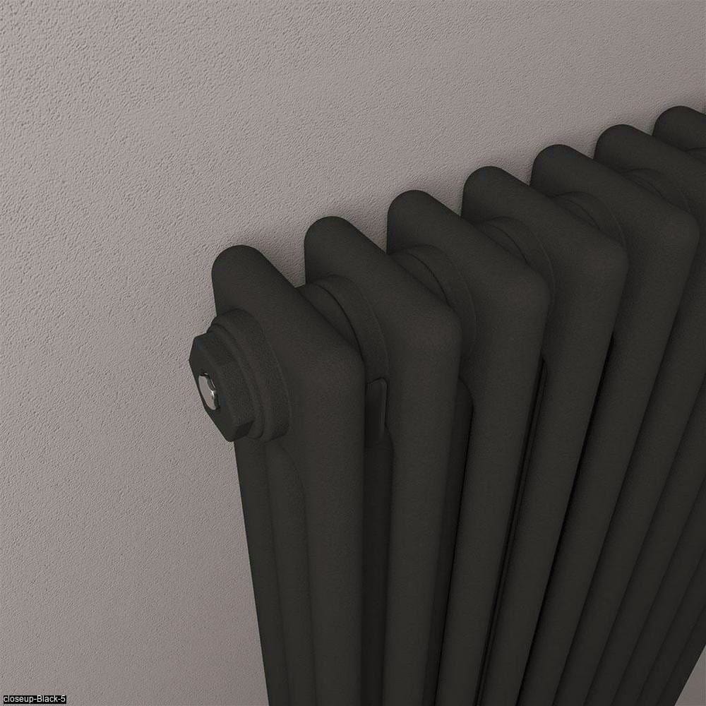 Eastbrook Column Radiator Eastbrook Rivassa Traditional 3 Column Radiator in Matt Black