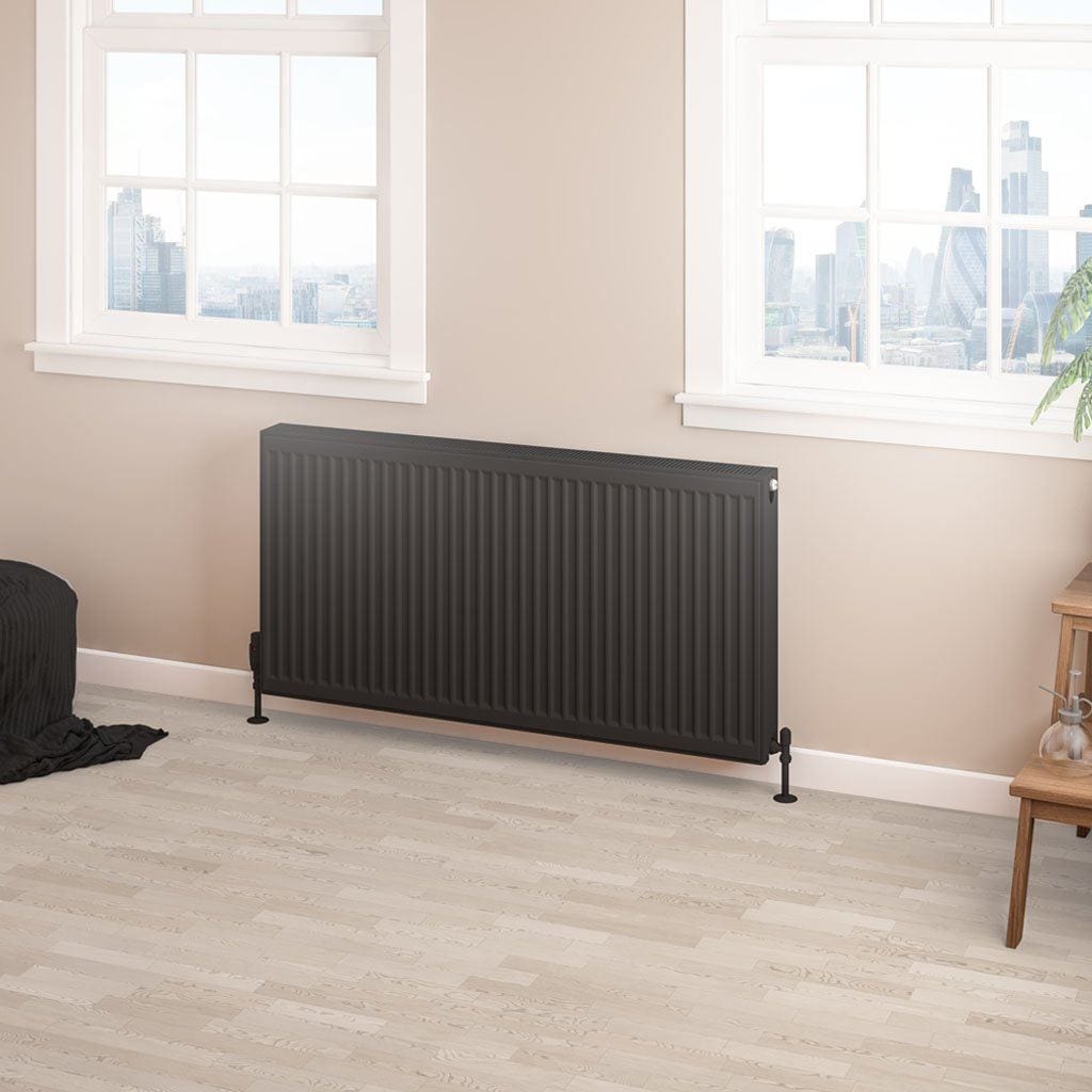 Aquarius Aquarius Type 22 Compact Panel Radiator in Matt Black 600 x 1200