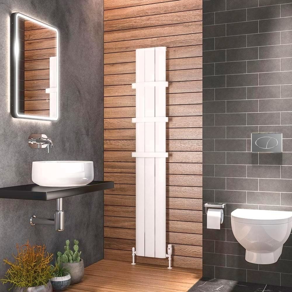 Eastbrook Panel Radiator Eastbrook Peretti Straight Vertical Aluminium Radiator in Matt White 1800 x 280 / Electric Only
