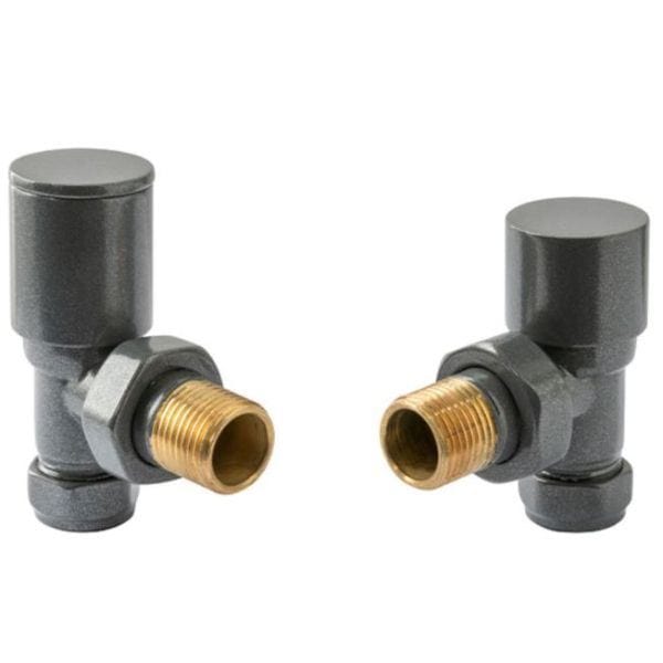 Vogue Radiator Valves Vogue Arne Round Manual Angled Valves - Espresso - VL003 15MMAP-ZEX