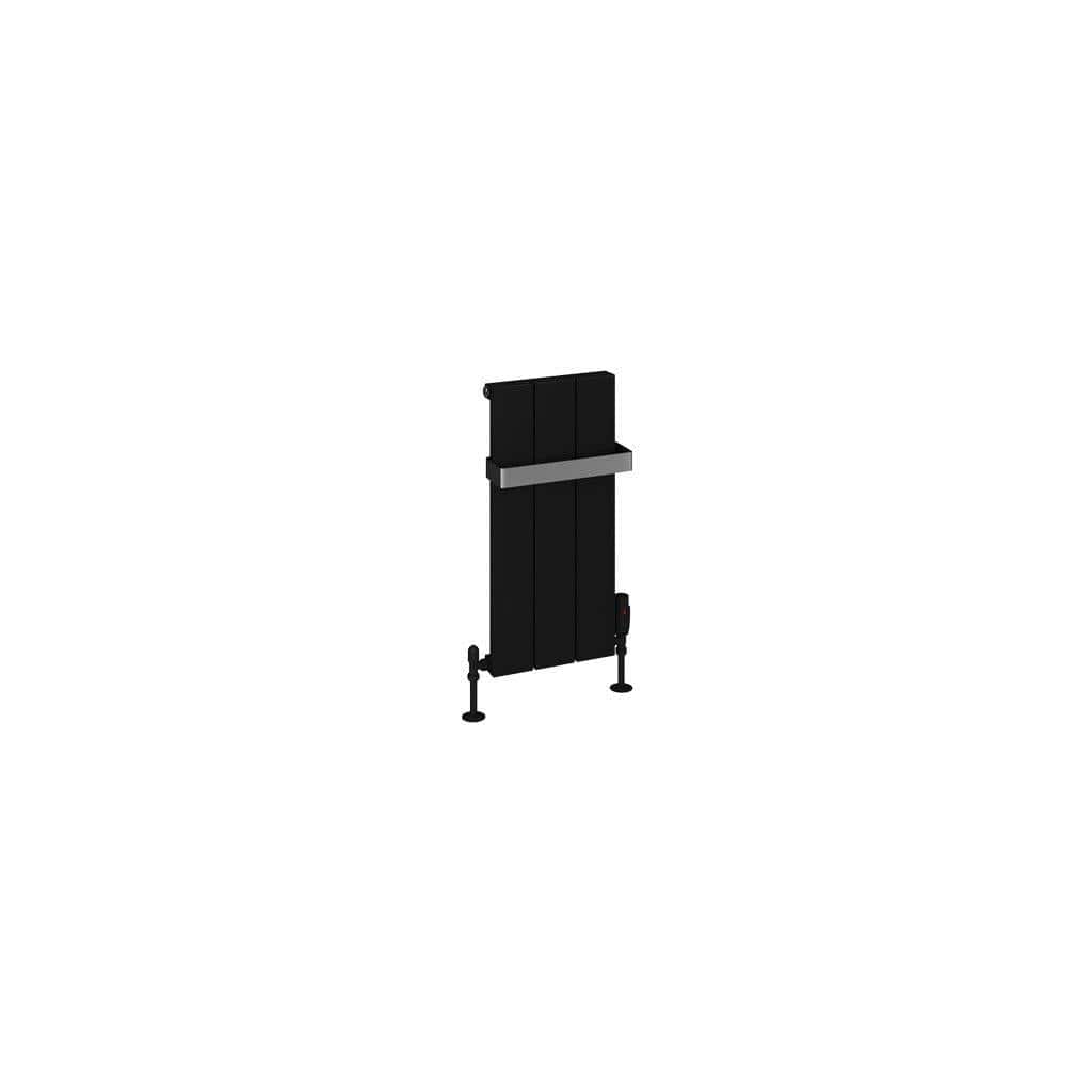 Eastbrook Panel Radiator Eastbrook Rosano Straight Vertical Aluminium Radiator in Matt Black