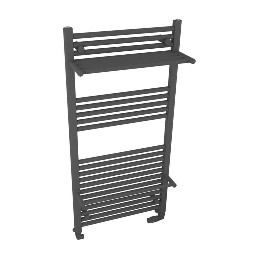 Eastbrook Ladder Rail Eastbrook Haddenham Straight Vertical Towel Rail in Matt Anthracite 1200 x 600 / Dual Fuel