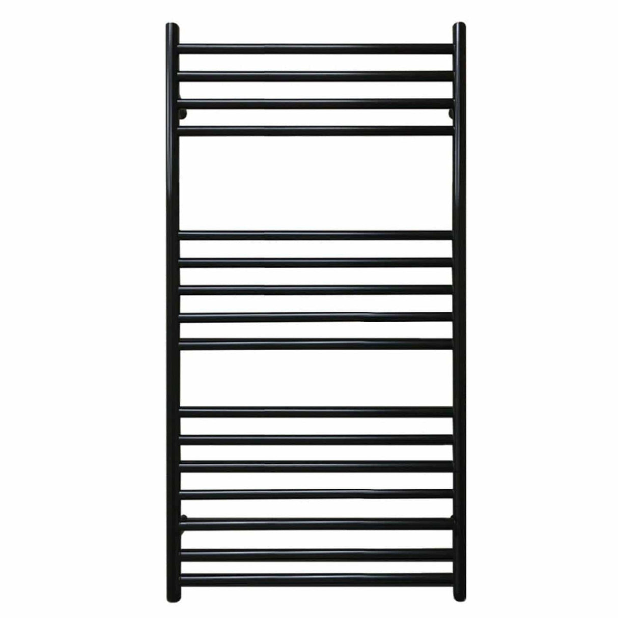 JIS Ladder Rail JIS Sussex Steyning Vertical Stainless Steel Heated Towel Rail 1000 x 520mm / Central Heating / Black