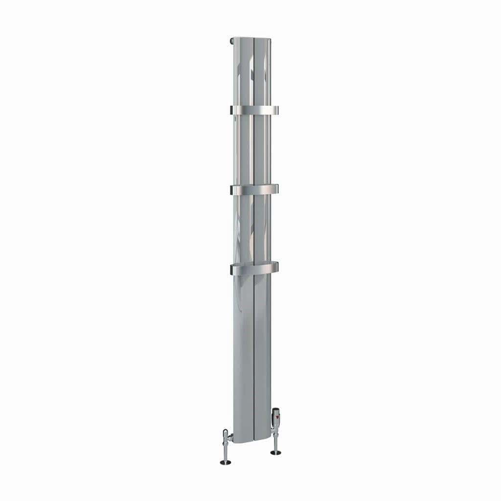 Eastbrook Panel Radiators Eastbrook Berlini Straight Vertical Aluminium Radiator in Polished Aluminium
