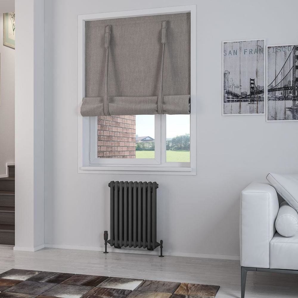 Eastbrook Column Radiator Eastbrook Rivassa Traditional 2 Column Radiator in Matt Anthracite 600 x 473 / Central Heating