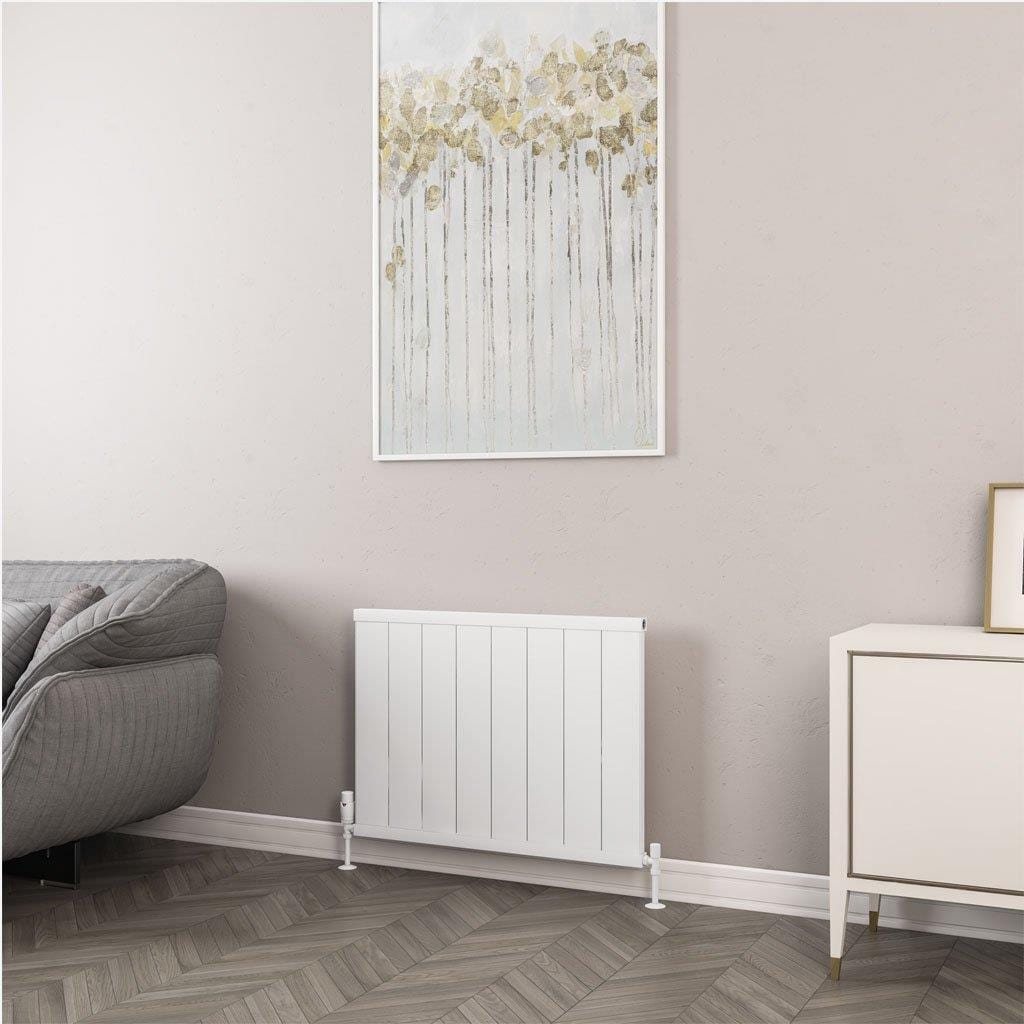 Eastbrook Panel Radiator Eastbrook Kingswood Slimline Horizontal Aluminium Radiator 600 x 810mm / Matt White