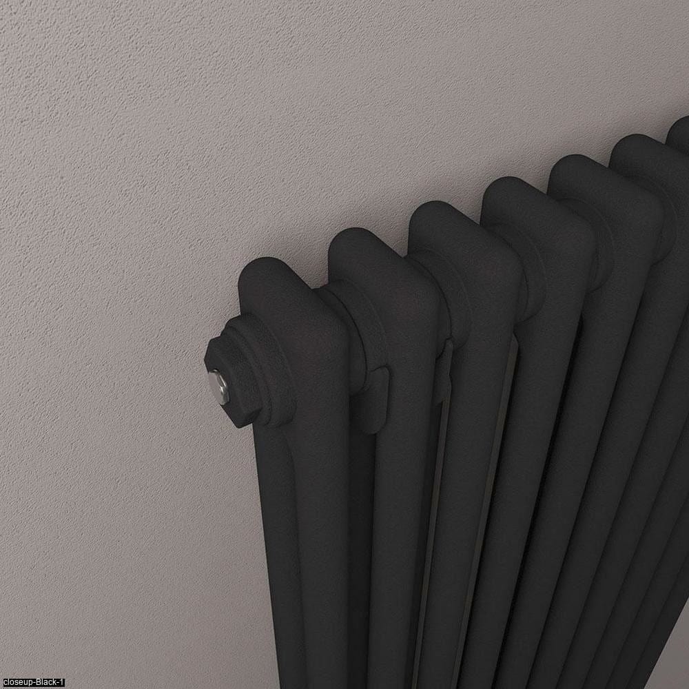 Eastbrook Column Radiator Eastbrook Rivassa Traditional 2 Column Radiator in Matt Black