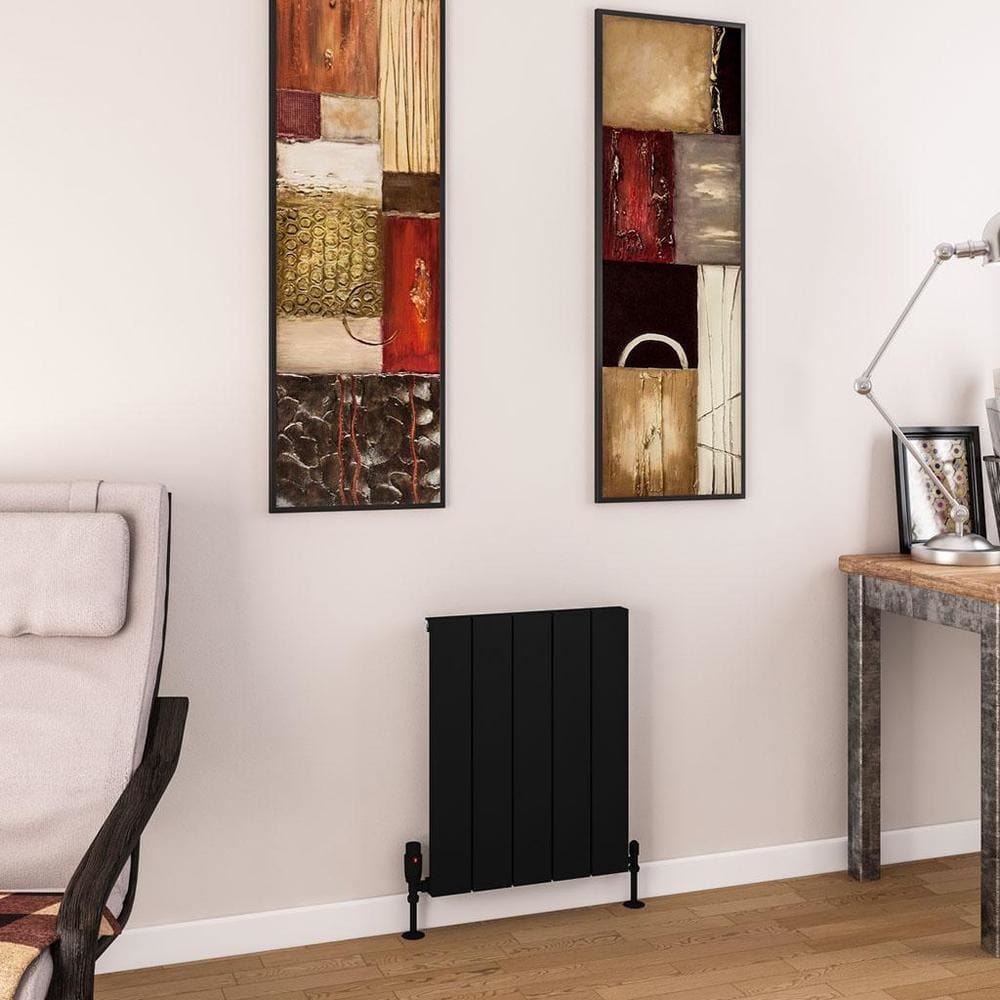 Eastbrook Panel Radiators Eastbrook Charlton Horizontal Designer Radiator in Matt Black 600 x 470 / Central Heating
