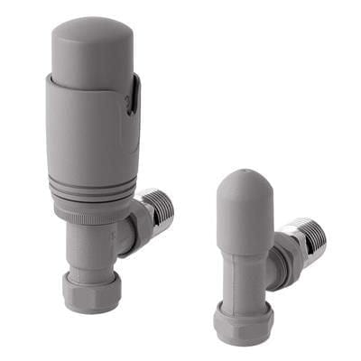 Totally Rads Eastbrook Biava Thermostatic Angled Radiator Valve and Lockshield - Matt Grey - 41.3027