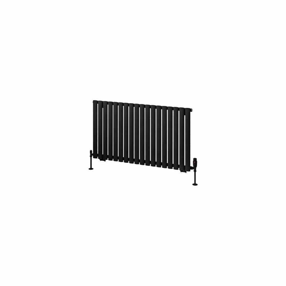 Eastbrook Panel Radiator Eastbrook Tunstall Straight Horizontal Designer Radiator in Matt Black