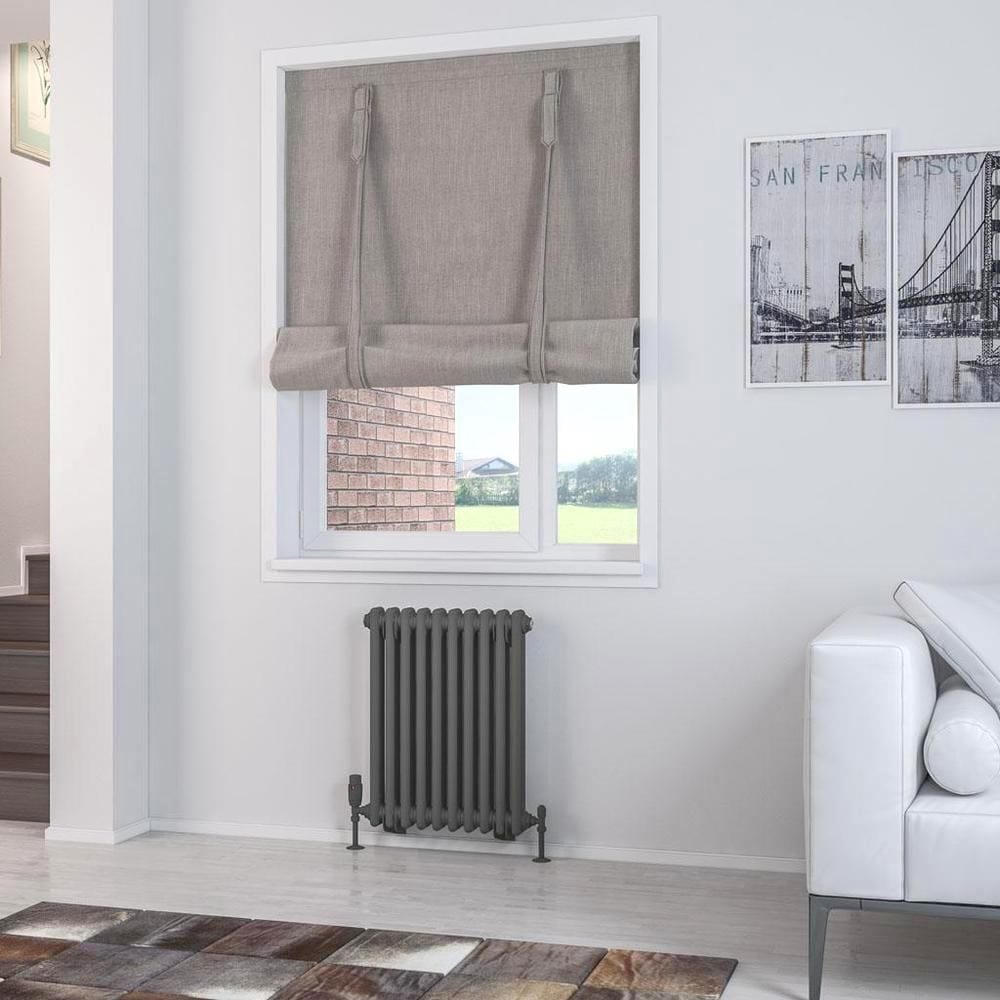 Eastbrook Column Radiator Eastbrook Rivassa Traditional 2 Column Radiator in Matt Anthracite 600 x 473 / Electric Only