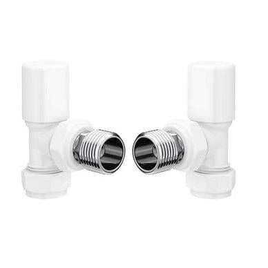 Totally Rads Radiator Valves Redroom Angled Manual Round Radiator Valves (Pair) White