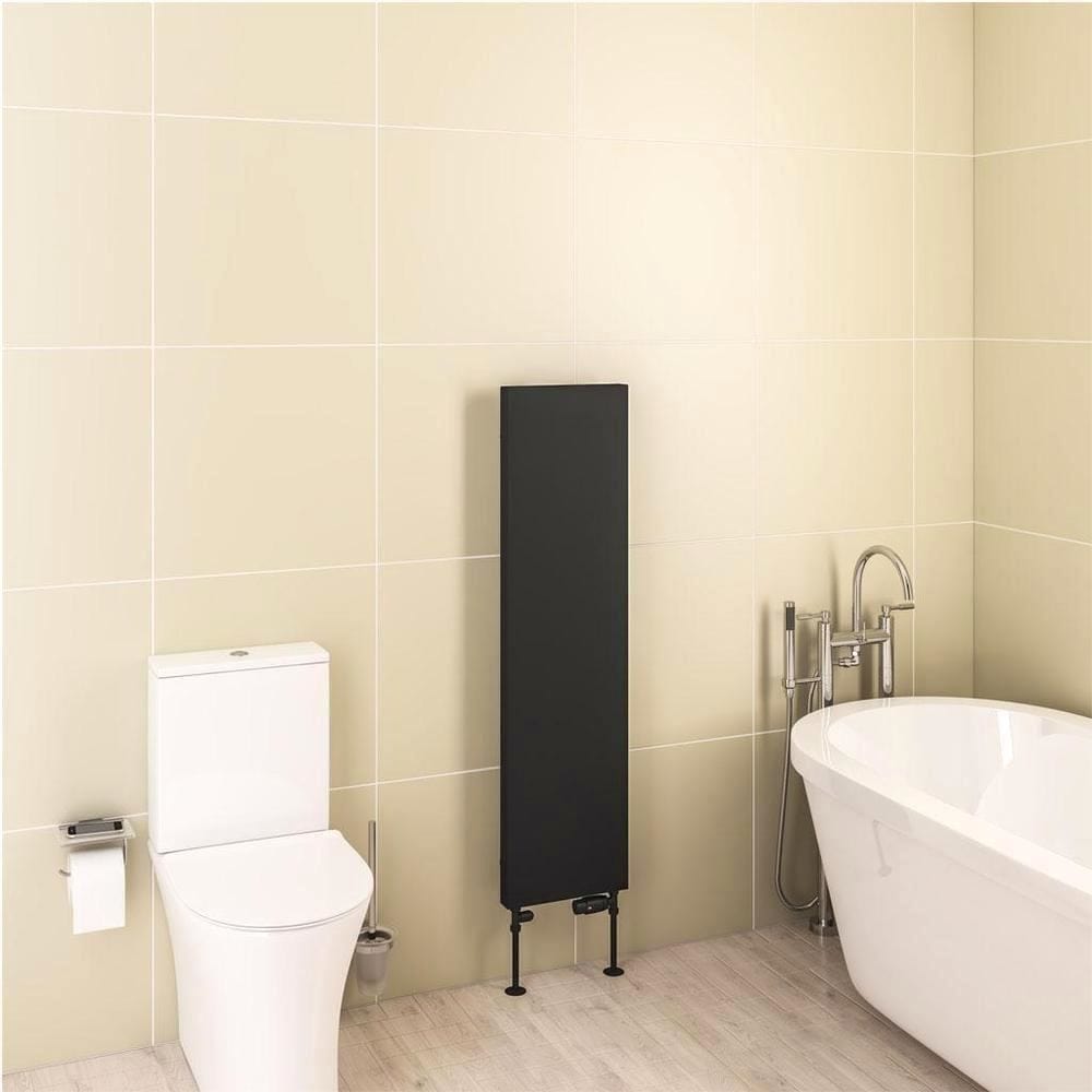 Eastbrook Flat Panel Radiator Eastbrook Wingrave Flat Panel Radiator In Matt Black 1200 x 310 / Dual Fuel